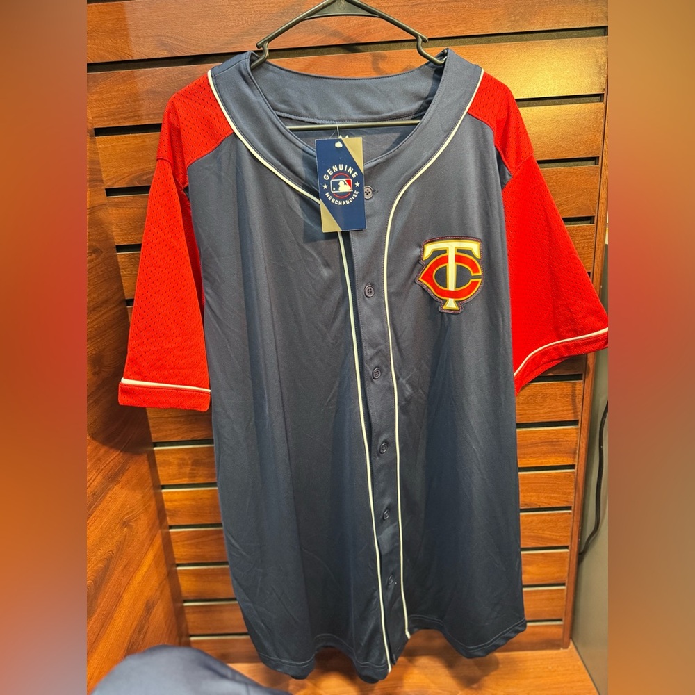 Majestic Navy Baseball Jersey with Gold Logo